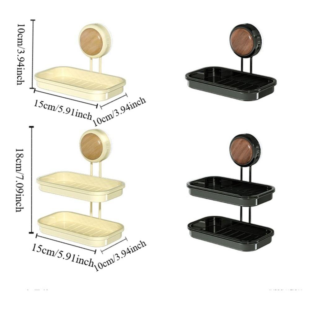 Detachable Suction Cup Soap Dish Non-Slip Wall Mounted Soap Rack No-Drill Soap Drain Box  Hotel