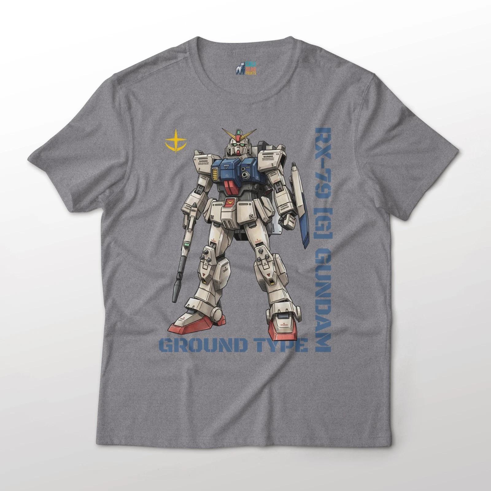 

08th MS Team Anime RX-79 Ground Type Gundam Anime Graphic Cotton Tee T-Shirt XL