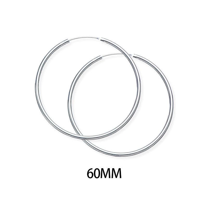 

BF CLUB 925 Sterling Silver Earrings For Women Trendy Simple Big Circle Earring Jewelry Prevent Allergy Party Accessories