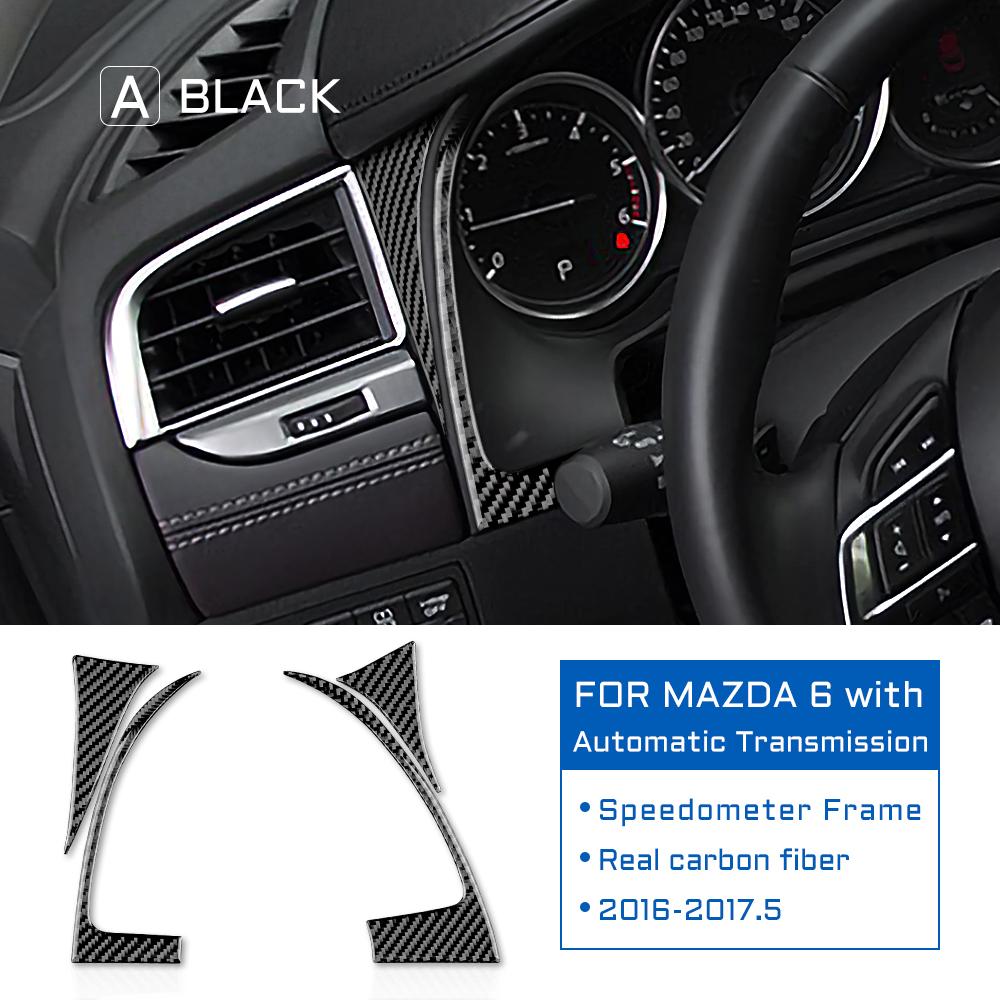 Carbon Fiber For Mazda 6 2016-2017 Dashboard Side Trim Anti Scratch Waterproof Sport Modification Interior Decor Car Accessories