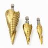 3pcs Spiral Grooved Drill Bits 3-12 4-12 4-20 Drilling Power Tool Metal Stainless Steel Wood Hole Cutter Cone Fast Drill Bit Set
