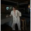 VAYLA Autumn Women Casual Blazer Coat Pants Set Long Sleeve Double Breasted Blazer + Wide Leg Trousers Lady Office Outfit