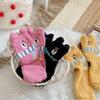 Autumn and Winter Coral Fleece Socks, Three-dimensional Ears, Scarves, Bear Socks, Non-shedding Half-fleece Socks, Warm Thickened Floor Socks