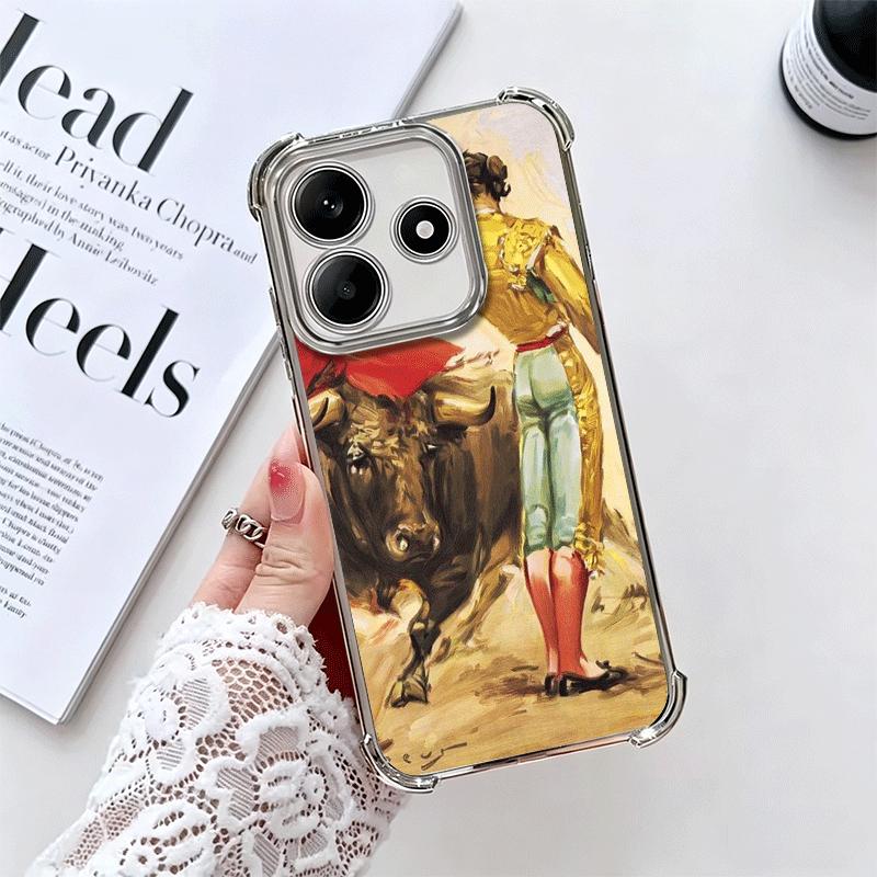 

Bullfight Bull Fighter Matador Plating Phone Case For Xiaomi Redmi Note 14 15 Pro Plus 13 12 11 11S 11T 10 9S 9 5G Anti-Fall Air Redmi Note 13 Pro 4G