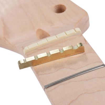 Forhåndssporet messingstrengmutter for 5-strengs elektrisk bassgitarerstatning 45 * 3,5 * 6-5 mm