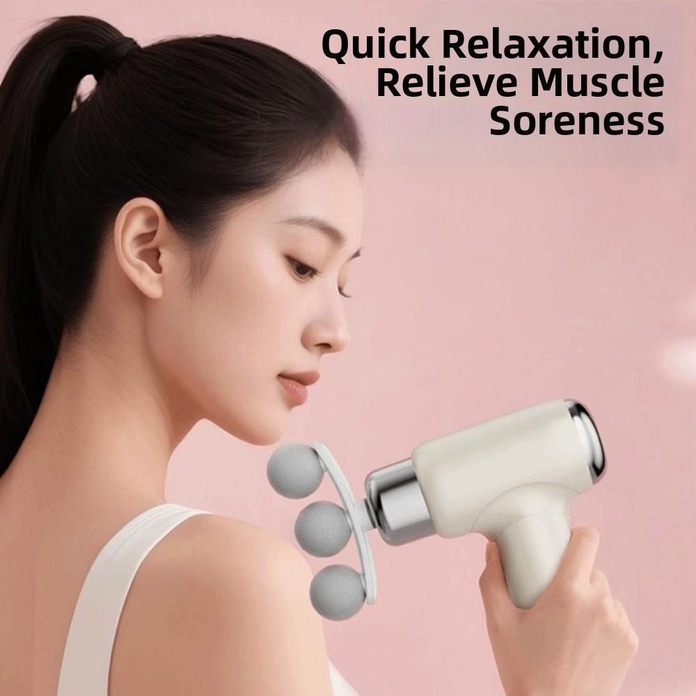 Compact Size Mini Electric Fascia Massager 9 Replaceable Head Fascia Machine Massager Post-Workout