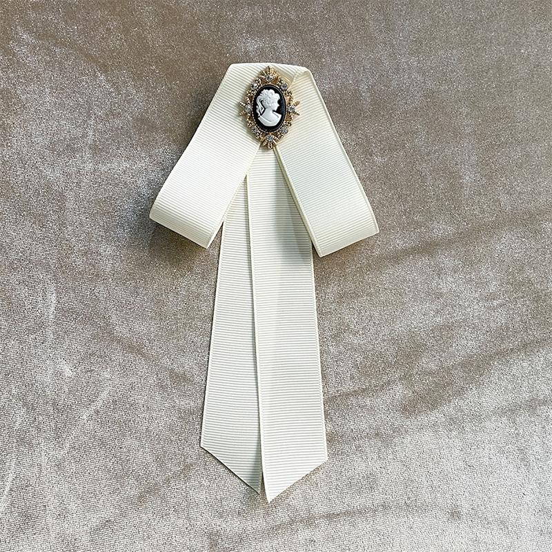 Women New Ribbon Bow Tie Beauty Head Bow Brooch Blouse Collar Pin Brooch Bowknot Shirt Bow Tie Corsage Pin Accessories