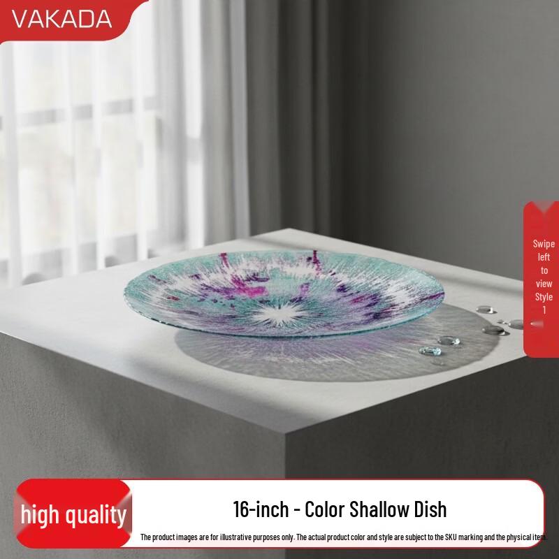 VAKADA Glass Fruit & Snack Serving Plate