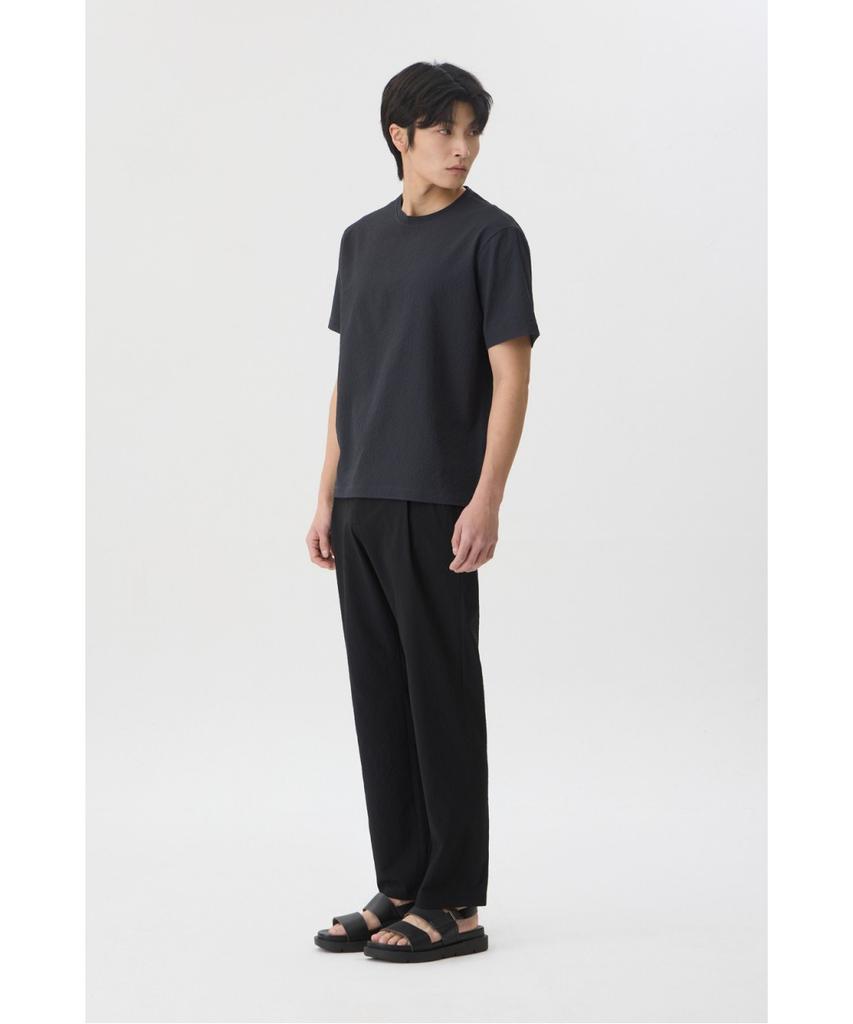 Brenwood [Very Comfortable] Seersack Round Neck T-Shirt Brtam26951Gyx