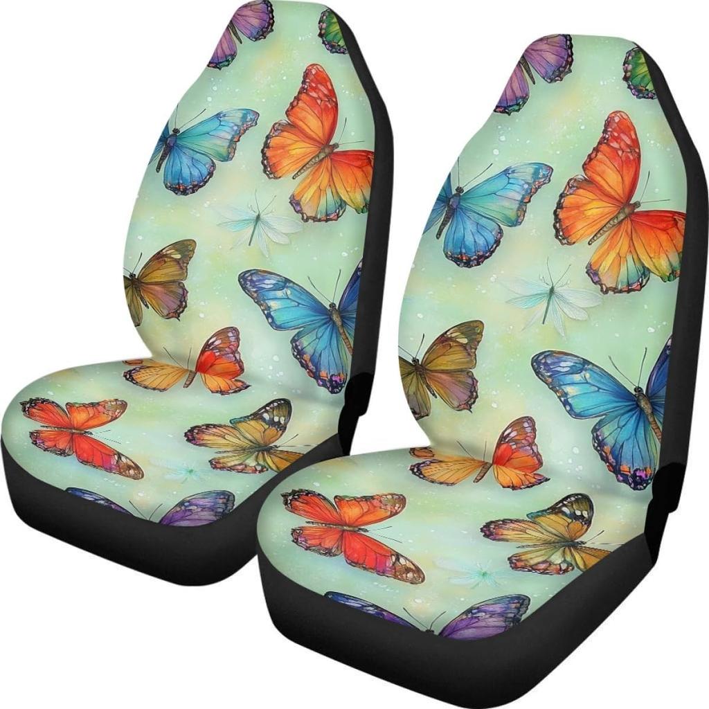 Pehede Car Seat Cover Moon Stars Planet Front for Cars, Easy To Tall Cover Set, Accessories Auto Trucks Van SUV,2 Packs