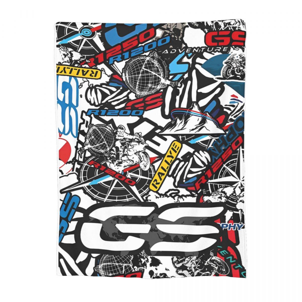 

GS Adventure Motorbike Motorcycle Blanket Fleece Spring/Autumn Portable Soft Throw Blanket for Bedding Travel Plush Thin Quilt 30x40in