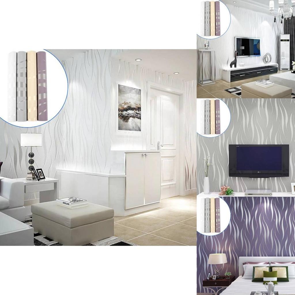 Modern Stylish Gray Wave Stripe Wallpaper For Living Room And Tv Background Decor