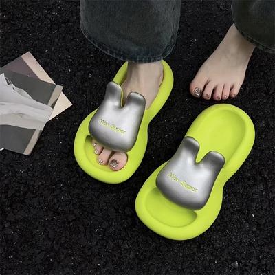 Ladies Thick Soled Slippers Womens Summer New Soft  Non Slip Outdoor  Indoor Wear Flat Bottomed Round Headed Slippers for Girls