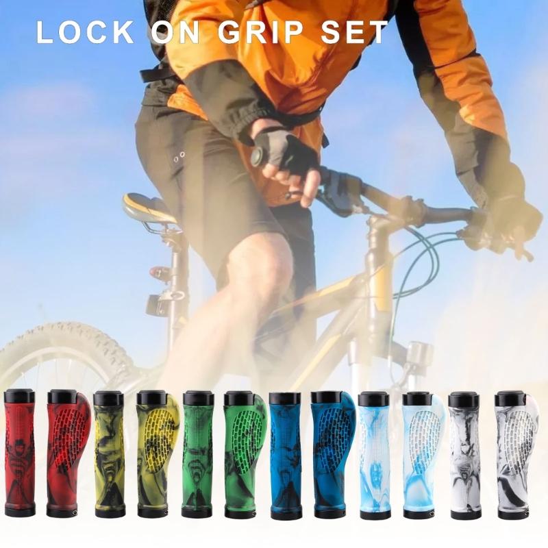 Comfortable NonSlip Bicycles Handlebar Grips Nonslip Cycling Handlebar Sleeve Bilateral Locks Bikes Handlebar Grips