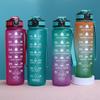 Gradient Plastic Sports Water Bottle with Bounce Lid - Large Capacity for Students & Outdoor Fitness
