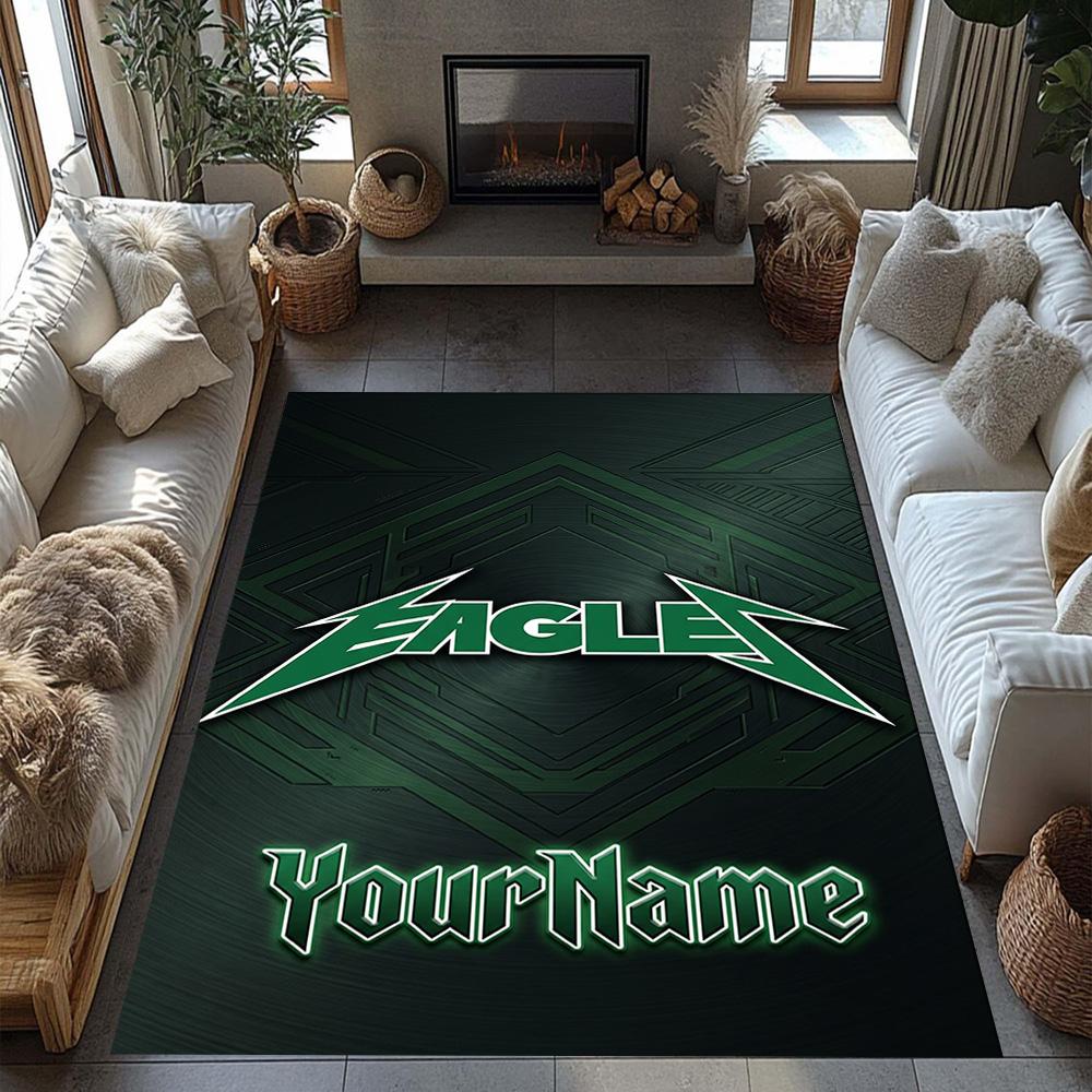 Philadelphia Eagles Personalized Text Area Rug Perfect For Living Rooms Decorate Room Entryway Balcony Antislip Rug Office Home Decor