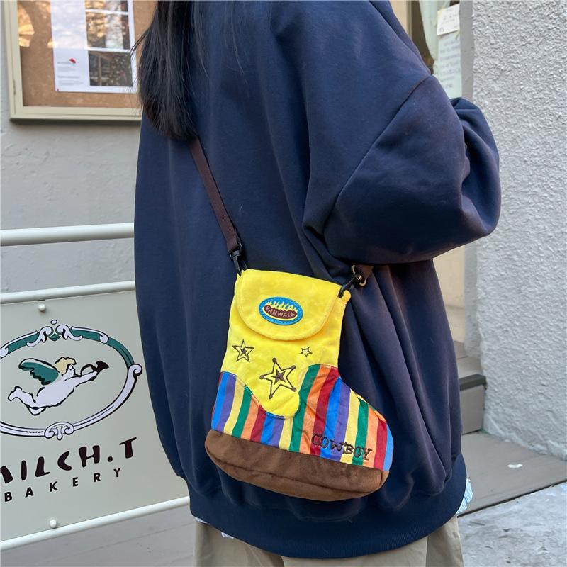 Cartoon Cute Nylon Shoulder Messenger Bag for Women - Autumn/Winter 2024 Collection.