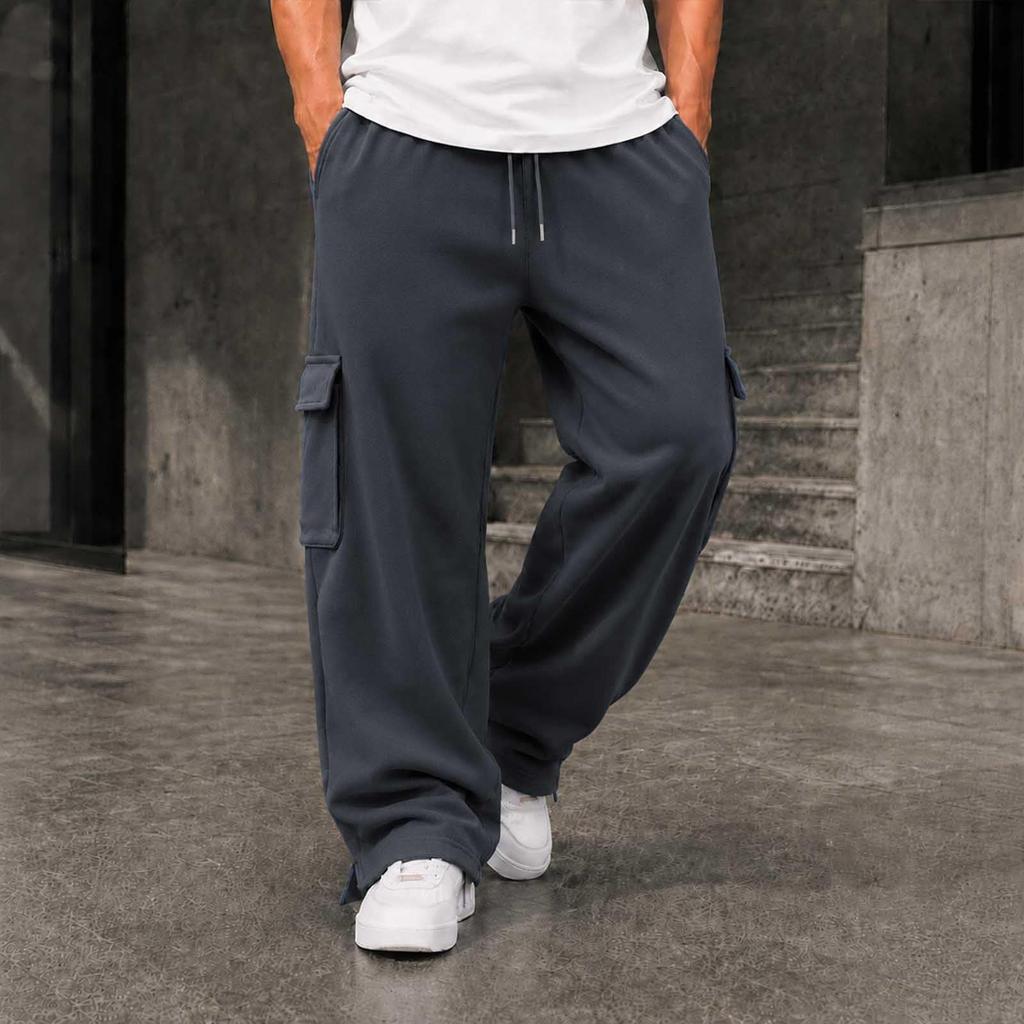 Men's Loose Fit Wide Leg Sweatpants with and Pockets for Gym