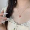 Red Gourd Necklace Femininity Light Luxury Love Diamond Collarbone Chain Valentine'S Day Gift Live Supply