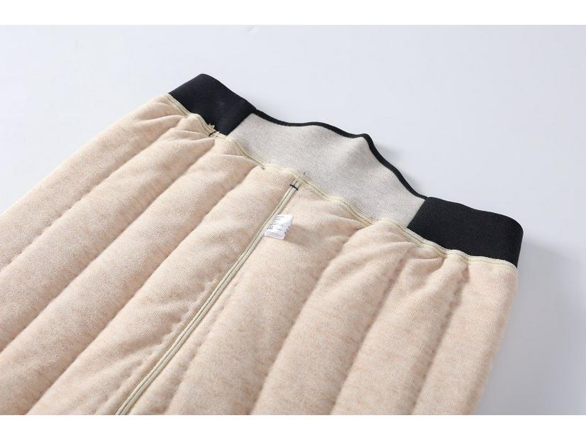 2025 Winter Men's Fleece-Lined High Waist Wool Pants with Seamless Knee and Waist Support