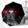 Welcome to Derry: IT Clown Umbrella Automatic Opening/Closing, Foldable Design, 8 Rib Iron Frame, Suitable for Fans, Travelers, Daily Use, G