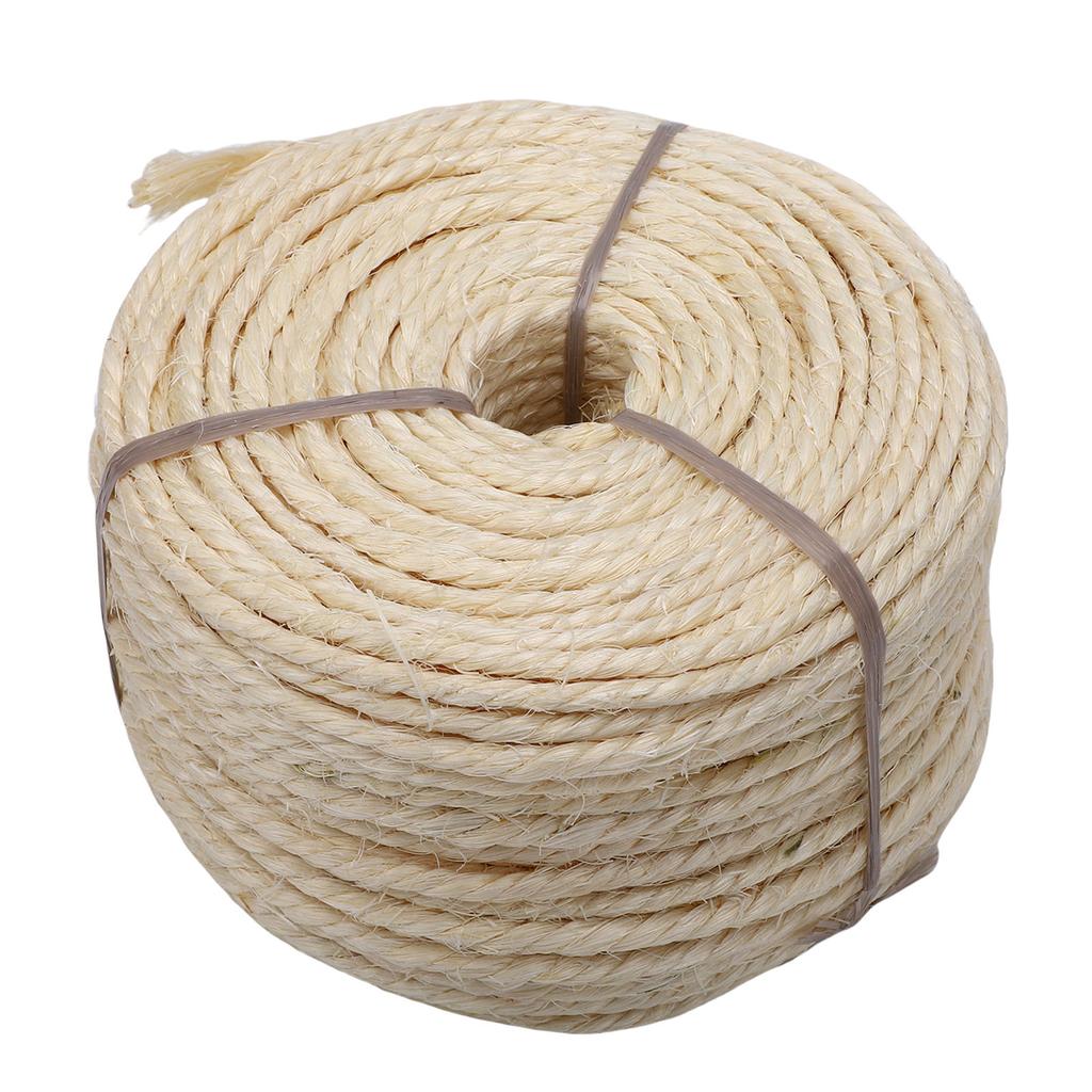 Sisal Rope DIY Soft Sturdy Cat Scratching Post Hemp Rope Replacement for Cat Toy 0.16in X 164ft White