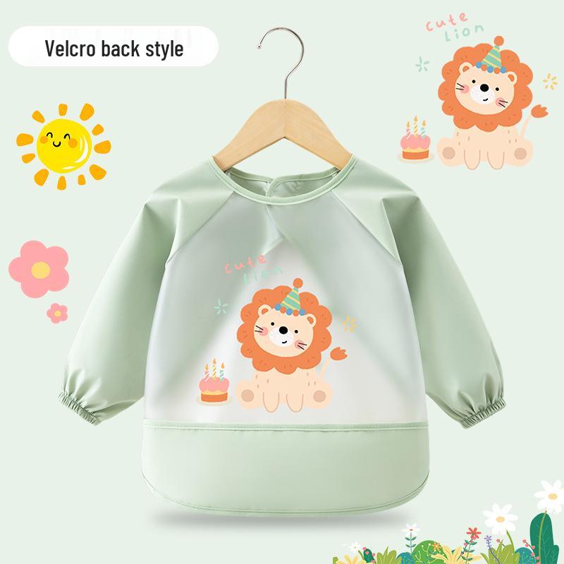 Waterproof Children's Long-Sleeve Coveralls - Anti-Stain Protective Bib Apron for Infants.