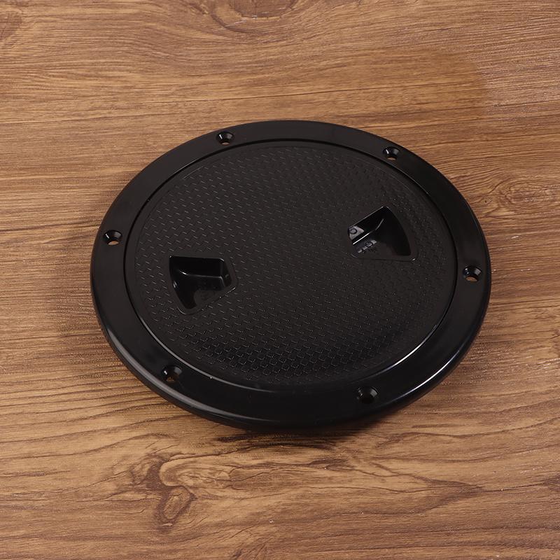 4/6/8In Abs Plastic White Black Round Deck Inspection Plate Hatch Cover Deck Plate Non Slip Detachable For Marine Rv Yacht Boat