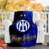 1pc Personalized Name Internazionale Milano Theme Blanket - Digital Print, Polyester, Cozy for All Seasons, Perfect for Outdoor, and Travel