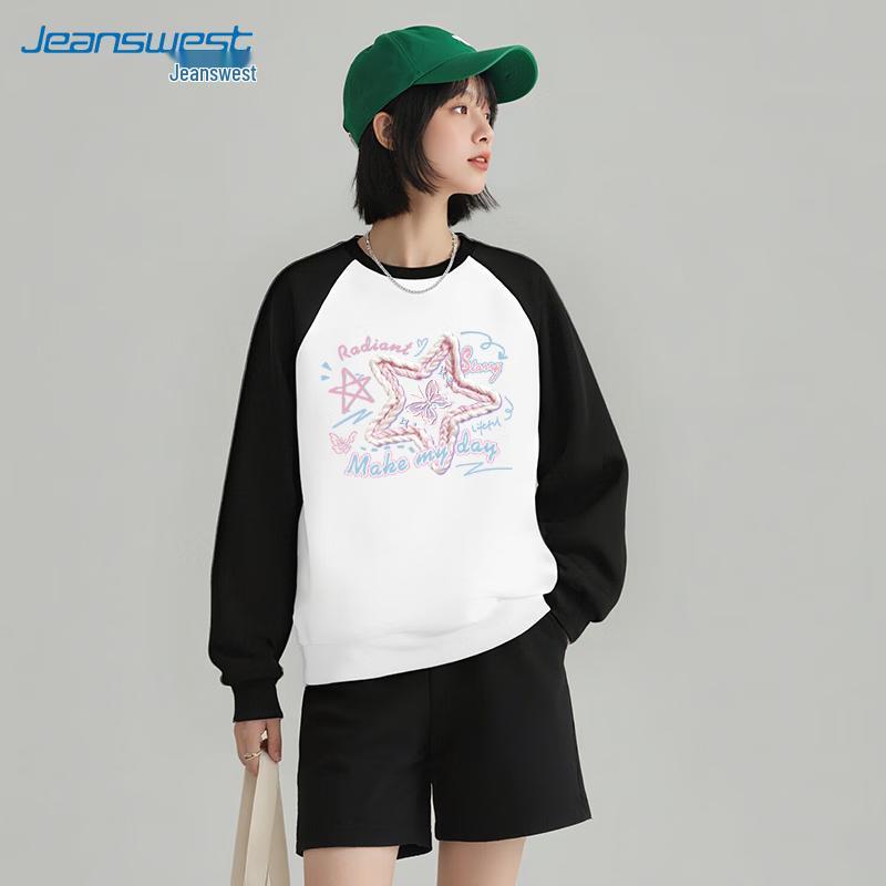 JEANSWEST Women's 2025 Crewneck Loose Fit Sweatshirt