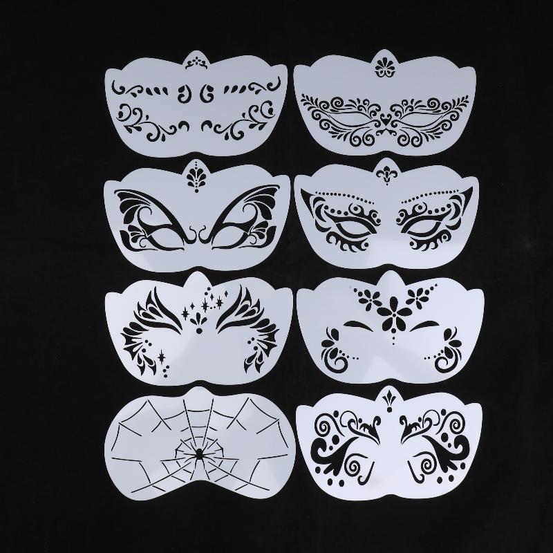 Face Paint Stencils Professional Body Art Paint Stencils Reusable For Adults Kids Easily Use Templates For Parties Makeup Tools