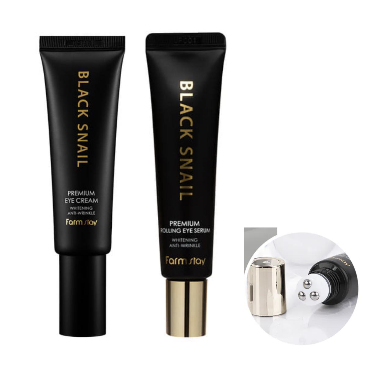 

[Farmstay] Black Snail Premium Eye Cream 50ml + Rolling Eye Serum 25ml