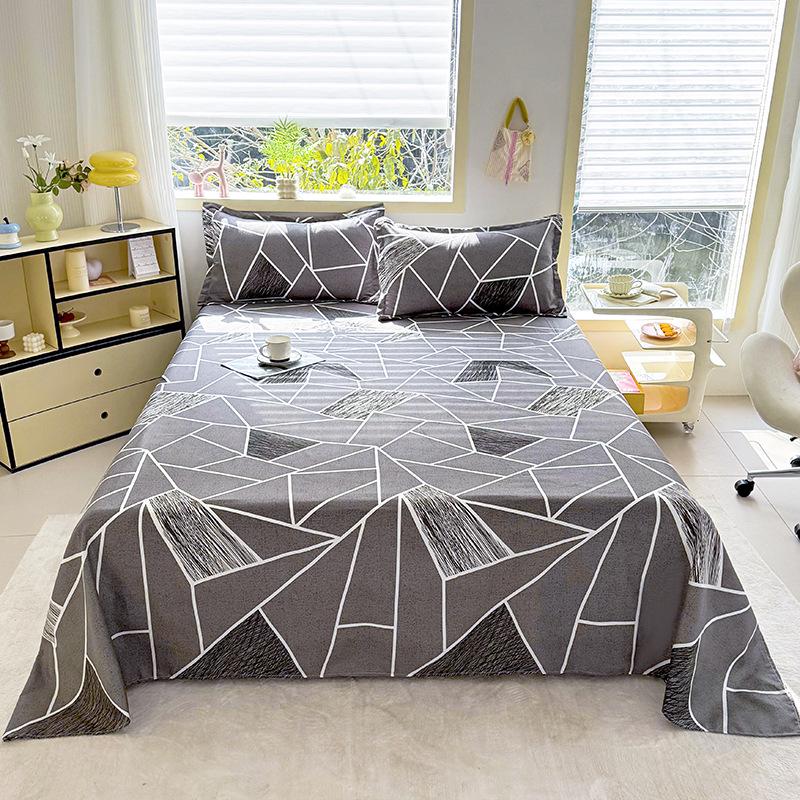 Double Person Cotton Bed Sheet for Summer - Skin-friendly, Student Dormitory Bedding
