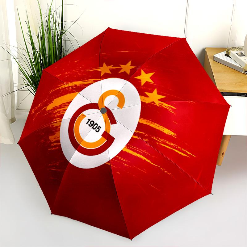 Galatasaray SK  Pattern, Automatic Folding Umbrella, Portable and Foldable Design, 8 Ribs, a Christmas or Birthday Gift.