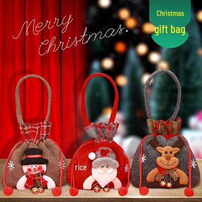 2024 Plush Christmas Eve Gift Bags for Children's Candy or Apples