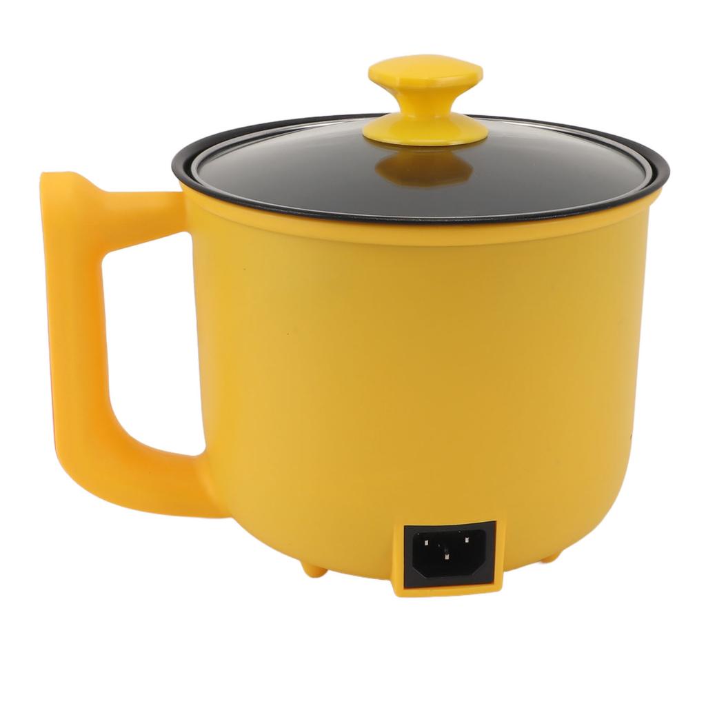 Electric Noodle Cooker Yellow 1.8L 2 Speed Adjustment 600W Automatic Power Off Anti Stick with