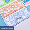 Elementary Students' Multifunctional Ruler Set: Includes Straight, Template, Circle, Hollow, and Variable Kaleidoscope Rulers