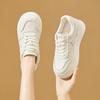 Popular Sports Little White Shoes Women's 2025 Autumn New Versatile Thick-soled High-profile Soft-soled Non-slip Casual Leather Board Shoes