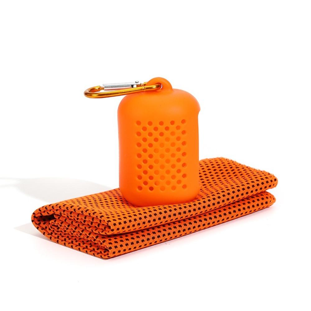 Portable Polyester Cooling Towel Silicone Boxed Microfiber Microfiber Towel Absorbent Sports Towel Summer оранжевый
