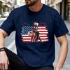 Living In America Graphic T Shirt Retro American Flag USA Patriotic Tee Unisex Unisex Soft Cotton Crew Neck Short Sleeve Casual