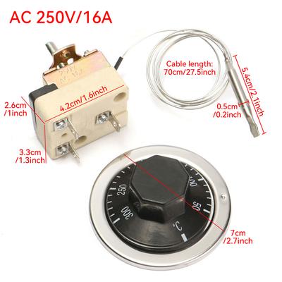 Thermostat 16A 50-300℃/30-110℃ Degrees Celsius Knob Swith  DIY Mini Temperature Controller NO NC for Electric Oven Heaters