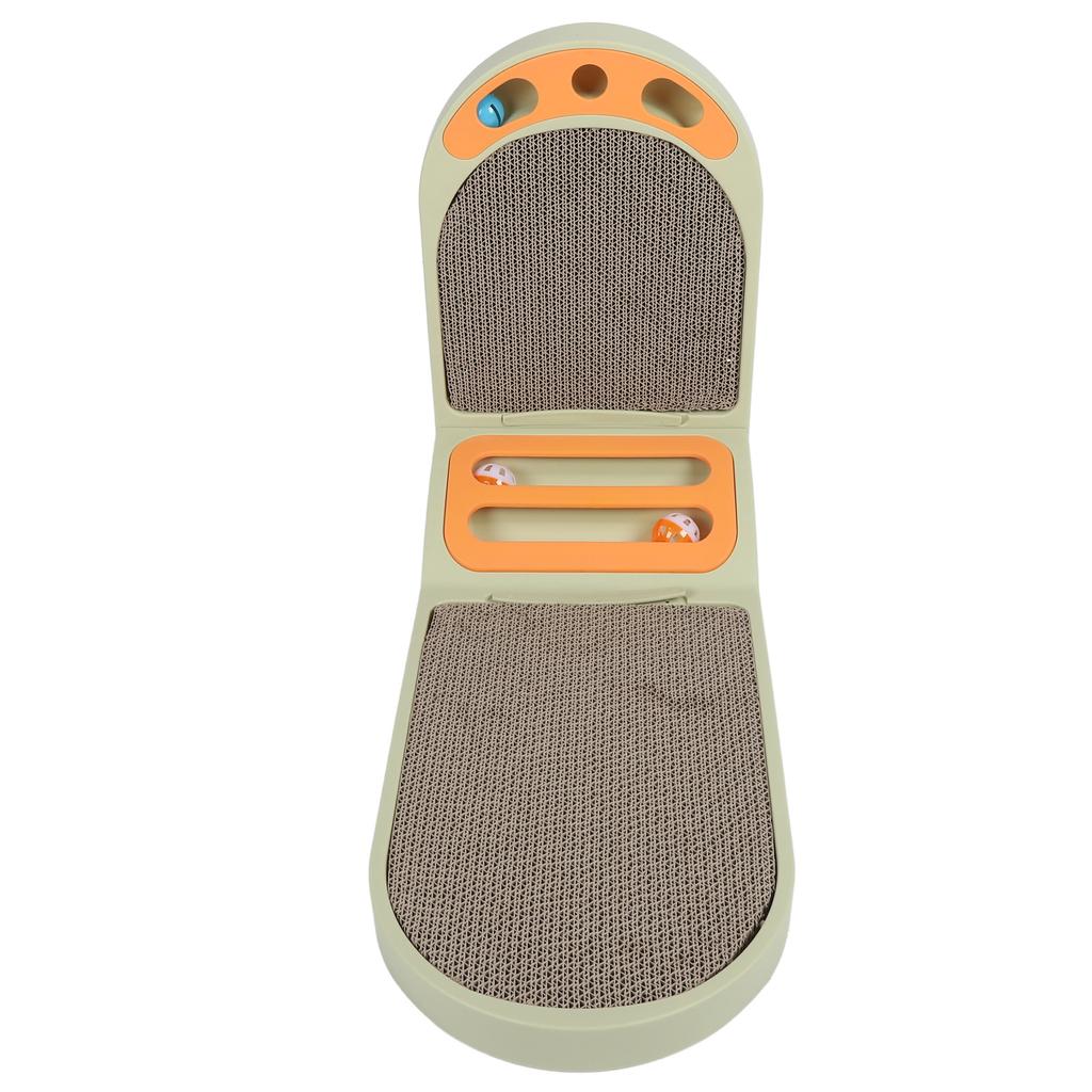 Cat Scratcher L Shaped Scratch Resistant Wearable Cat Scratch Pad with Bell Ball Toy for Indoor