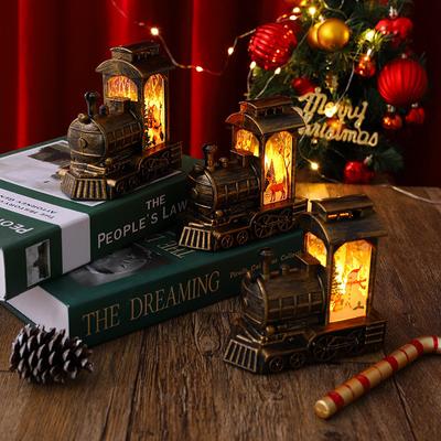 LED Nachtlichter Vintage Tragbare Zug Nachtlampe Außen Hängende Laternen Weihnachten Festliche Party Dekoration Festival Beleuchtung