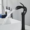 White Bathroom Basin Faucet Gray Sink Faucet Single Lever Hot and Cold Waterfall Crane Brass Sink Mixer Black Chrome Tap