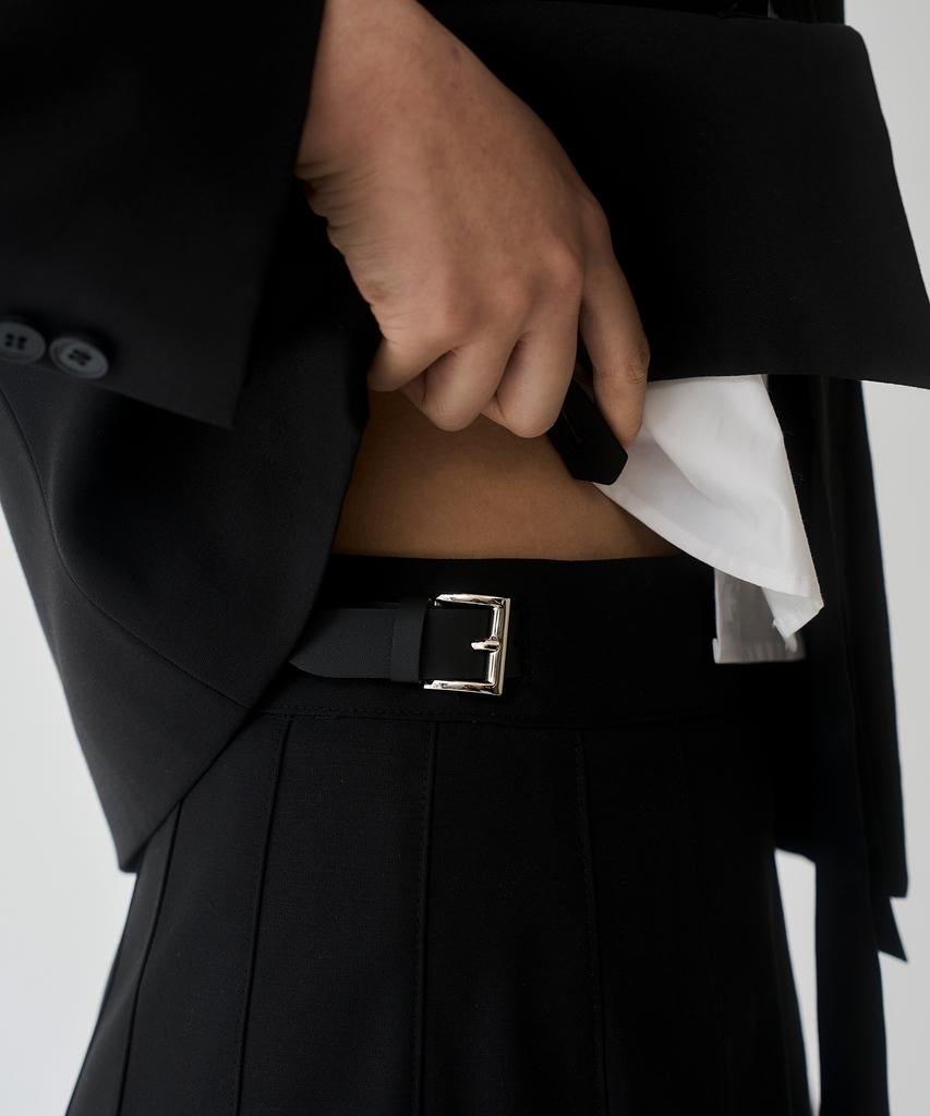 Yusim Pleated Wool Kilt Skirt