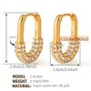 U Shaped 18k Gold Plated Zircon Inlaid Fashion Earrings