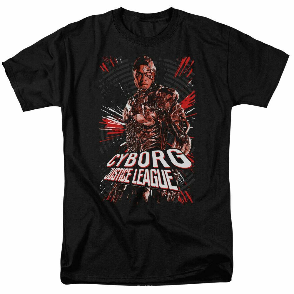 Justice League Cyborg T-shirt Licensed Comic Book Movie Tee Classic New Black XXXXL