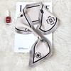 Lazy Gospel knot-free silk scarf with shirt spring and autumn new Korean version cross small scarf women's double-sided