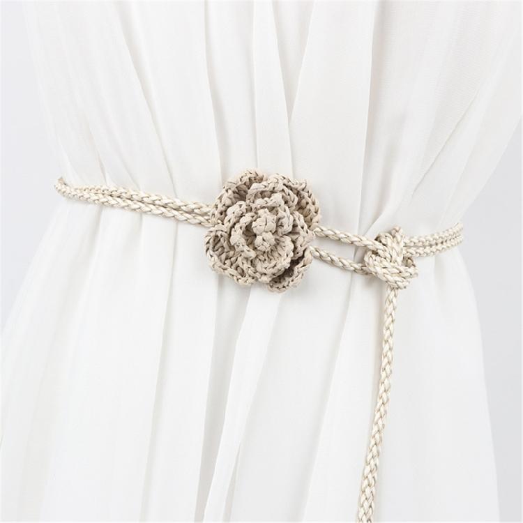 Stylish Handwoven Flower Selfknotted Waistband for Women Seeking Personalizing Retro Fashion Bohemian Waist Rope