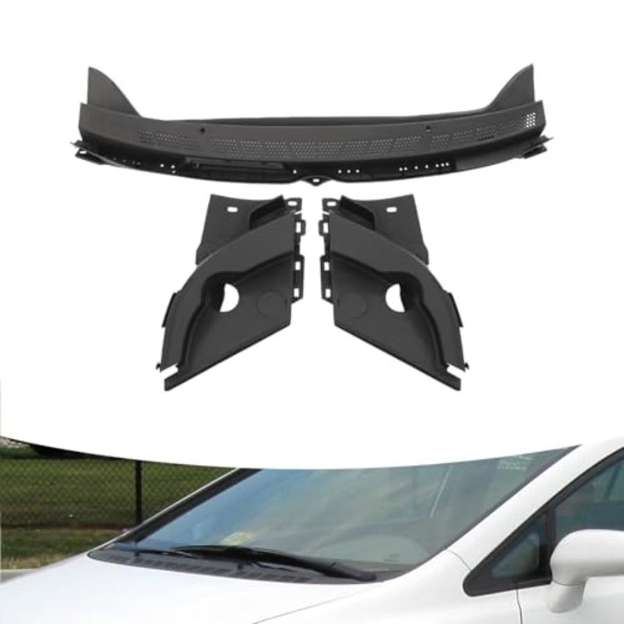 Front Windshield Cowl Cover Kit with Wiper Arm Trim Covers 2 Pcs Windshield Wiper Cover Panels for Enhanced Protection and Aest